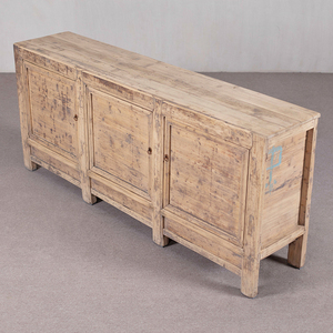 Buffet à 3 portes en <span class=keywords><strong>bois</strong></span> vieilli, <span class=keywords><strong>console</strong></span> de rangement basse de style rustique campagnard - Product Image 4