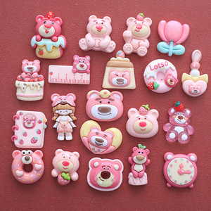 Vente en gros d'épingles à cheveux en résine pour téléphone portable DIY Cartoon Rose Bear Series Bijoux Accessoires Boîte de rangement en résine pour breloques Tasse à eau - Product Image 2