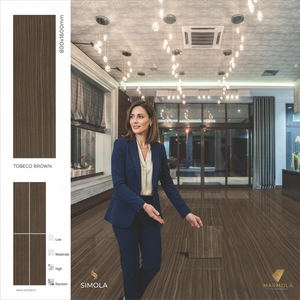 Azulejos de Porcelana Cerámica Vistaar Tobacco Brown 800x1600mm Brillantes para Paredes y Pisos en Interiores de Hoteles - Product Image 5