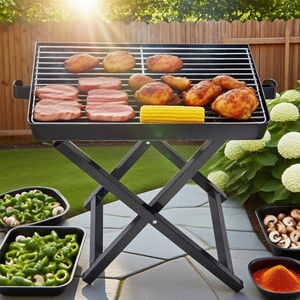 Parrillas de carbón portátiles de calidad comercial para acampar Múltiples tamaños Barbacoa de metal Pincho de cordero Parrilla de barbacoa doblada - Product Image 1