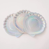 Assiettes en métal holographiques vintage durables de 9 pouces avec couvercle – Indispensables pour les fêtes