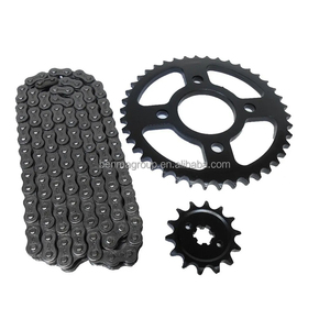 Usine <span class=keywords><strong>pas</strong></span> <span class=keywords><strong>cher</strong></span> prix vente <span class=keywords><strong>moto</strong></span> GN125 42T/15T 428-116L Kits complets de chaîne et de pignon - Product Image 1