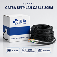 Kabel Ethernet Bulk Terproteksi SFTP Cat6A 305m CCA 10G untuk Kabel Rak Server Bersertifikasi CE/FCC, Panjang Dapat Disesuaikan