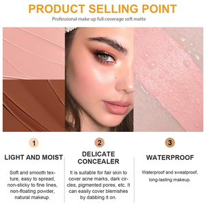 <span class=keywords><strong>Correcteur</strong></span> liquide <span class=keywords><strong>de</strong></span> crème anti-cernes <span class=keywords><strong>de</strong></span> base <span class=keywords><strong>de</strong></span> couverture complète pour les taches sombres sous les cernes couverture maquillage du visage <span class=keywords><strong>correcteur</strong></span> <span class=keywords><strong>haute</strong></span> définition - Product Image 2