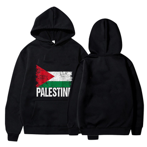 Sudaderas con capucha personalizadas con bandera de Palestina Jersey unisex 100% algodón Palestina Sudadera con capucha Bordado Logo en blanco Hombres HoodieCustom Hoodies W - Product Image 3