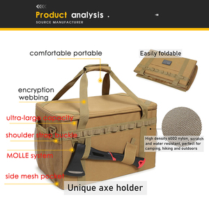 Bolsa de Herramientas Táctica Multifuncional de Nailon, Plegable, de Gran Capacidad, con Bolsillo Lateral con Sistema MOLLE para Camping - Product Image 5