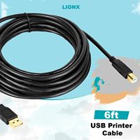 Cable de Impresora SYONG para Computadora, Cable USB de Alta Velocidad de Tipo A a B Macho para Impresora y Escáner, 20 Pies, Compatible con Lexmark, HP, Canon