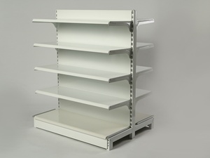 Étagères de présentation métalliques pour supermarché, en forme de <span class=keywords><strong>L</strong></span>, à pieds, <span class=keywords><strong>l</strong></span>égères et réglables, pour épicerie - Product Image 2