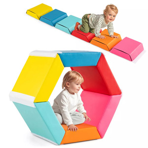 Ensemble de tunnels en mousse souple personnalisable pour enfants de 4 à 6 ans, jeu d'éveil sensoriel, blocs d'entraînement, options de couleurs - Product Image 1