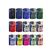 Coque de téléphone portable antichoc en PC+TPU durable avec support magnétique électroplaqué, design professionnel, protection renforcée anti-chute pour