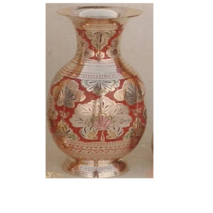 Indian Wholesale Brass Cast Flower Pot Hand Crafted Metal Flower <b>Vase</b> With <b>Engraving</b> Design - Product Image 1