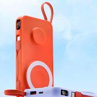 Montre casque personnalisée téléphone mobile 3-en-1 Powerbank Portable Mini Power Bank 10000mAh 15W Chargeur magnétique sans fil avec câble