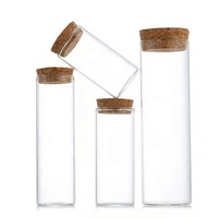 47mm Diamètre 60ml/90ml/150ml/200ml/240ml/260ml Bouteille de tuyau en verre vide Tube à essai en verre borosilicaté avec couvercle en bambou et liège
