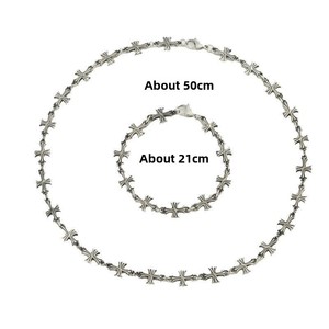 Collana Unisex Trendy con Croce Floreale e Catena in Bambù, Dettagli in Perle, Stile <span class=keywords><strong>Hip</strong></span> <span class=keywords><strong>Hop</strong></span> <span class=keywords><strong>Rap</strong></span>, Adatta per Hoodie - Product Image 5