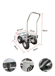 Chariot Poussoir pliable <span class=keywords><strong>Vélo</strong></span> Cargo <span class=keywords><strong>Remorque</strong></span> Bagages Chariot Main Camion Multifonction Stockage Chariot Étagères Caddy Cage Chariot - Product Image 5