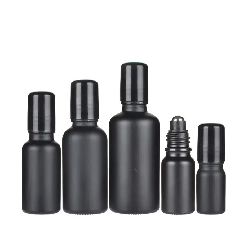 5ml-100ml schwarze ätherische Öl flasche 15ml Roller Ball 30ml Augen cremesp ender Glas Medizin Wein parfüm nachfüllbar