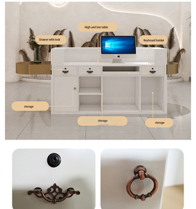 Mostrador de recepción de oficina blanco - Product Image 6