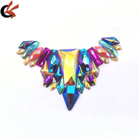 Accessoires de maillots de bain pour le Carnaval de Trinité-et-Tobago, motif en strass en résine multicolore avec dos en gel, appliqué thermocollant