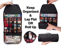 Top Factory Compact Travel Toiletry Bag,Roll Up Dopp Kit Salle de bain Rasage Douche Médecine Hygiène Sac pour Voyager