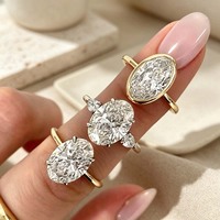 Bague pour femme en argent 925 de luxe, moissanite ovale VVS 1-5 carats, prix d'usine, haute qualité, personnalisable, décoration OEM