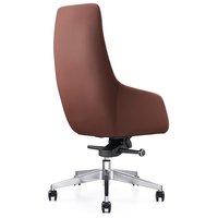 Chaise de bureau à dossier haut marron, mobilier de bureau, fauteuil de direction ergonomique en cuir youjing
