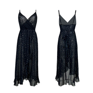 ชุดนอนซีทรูแบบสายเดี่ยวคอวีประดับคริสตัลสุดเซ็กซี่ - Product Image 6