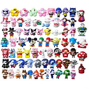 Factory Bulk Custom Cartoon BPA Free DIY Baby Teething 3D Flat <strong>Silicone</strong> Silicon Charms Character Focal <strong>Beads</strong> for Beadable Pens - Product Image 1