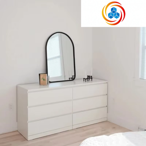 Commode rectangulaire en bois blanc avec 5+ tiroirs, coffre de rangement pour chambre à coucher, salon, organisation, durable, écologique, design moderne - Product Image 2
