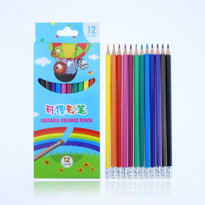 <span class=keywords><strong>Crayons</strong></span> <span class=keywords><strong>de</strong></span> <span class=keywords><strong>couleur</strong></span> en plastique 12/24/36/48 couleurs triangulaires effaçables avec gomme - Product Image 1