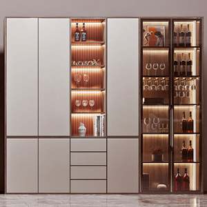 Wine <b>Cabinet</b> Living Room Built in Wall Dining Room Display Modern <b>bar</b> Led Glass Wine <b>Cabinet</b> - Product Image 5