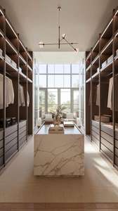 Walk-in Vanity Wardrobe with <strong>LED</strong> <strong>Light</strong> - Bedroom Finished Storage <strong>Furniture</strong> - Product Image 5