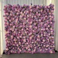Mur de fleurs artificielles 3D enroulable en gros, 8x8, fond mural de fleurs 5D, toile de fond rose pour décoration de mariage
