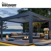 Pergola motorisée en aluminium à lames orientables avec revêtement en poudre antirouille pour terrasse extérieure en zone côtière