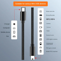 Kabel adaptor USB Tipe C ke Mini, 1M USB Tipe c ke Mini USB untuk kamera MP3 MacBook Pro HDD kabel Data pengisi daya kabel USB Mini tipe-c