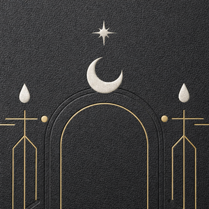 Diario de Tapa Dura de Cuero PU Negro con Grabado en Relieve Dorado, Cuaderno con Diseño de Luna Creciente, Diario de Escritura Premium para Notas y Apuntes - Product Image 2