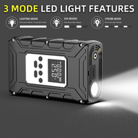 Démarreur de batterie et compresseur d'air portable 150 PSI pour pneus de voiture et moto avec arrêt automatique, batterie externe 16000 mAh et lampe LED d'urgence