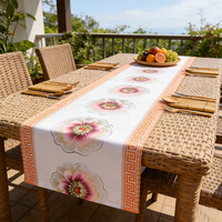 Nappe de table rectangulaire élégante en plastique imperméable jetable de 50 cm avec bordure dorée imprimée pour mariage