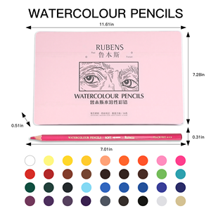 Crayons de couleur professionnels Rubens les plus vendus, solubles dans l'eau, en ensembles de 12, 24, 36, 48 couleurs, avec logo personnalisé, impression numérique, boîte cadeau - Product Image 3