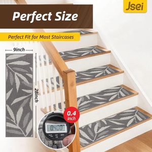 Alfombrillas Antideslizantes para Escaleras de 9" X 28" del Fabricante, Suaves y Cómodas, Autoadhesivas, para Escalones de Madera - Product Image 2
