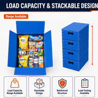 Boîte pliable en plastique ondulé PP, taille personnalisée, robuste, pour le transport de pièces industrielles et la réduction de la consommation d'espace, vide, pour retour