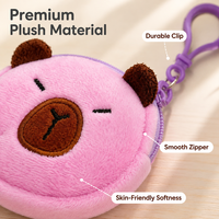 Porte-monnaie rond en peluche personnalisé de 8 cm, mignon et doux, pour femmes, étudiantes, cadeau de fête