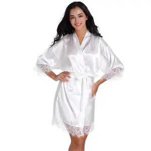 Diskon besar jubah renda Satin pengiring pengantin untuk pesta pengantin