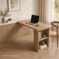 Connecteur de table pivotant à 90 degrés, minimaliste, en acier laminé à froid noir, quincaillerie rotative pour table à manger, bureau, gain de place