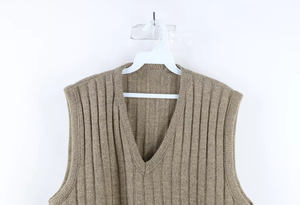 Streetwear vintage des années 70 unisexe, gilet de grande taille XS à <span class=keywords><strong>XXL</strong></span>, tricot côtelé épais, col en V, gilet chaud d'automne et d'hiver, motif imprimé - Product Image 3