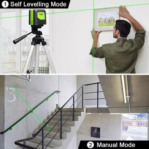 HUEPAR kendinden tesviye Huepar 9011G , OEM 2 yeşil çapraz çizgiler lazer seviyesi - Product Image 6