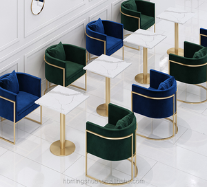 Furnitur Modern Ruang Tamu Kursi Boncengan Beludru Kit De Manicure Aman Emas Mesa Kursi Makeup Beludru Portabel - Product Image 3