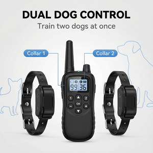 रिमोट 3 मोड ध्वनि कंपन के साथ ओम कुत्ते प्रशिक्षण कॉलर ध्वनि कंपन झटका दोहरी कुत्ते नियंत्रण 2 रिसीवर 1 ट्रांसमीटर दूरस्थ प्रशिक्षण - Product Image 5