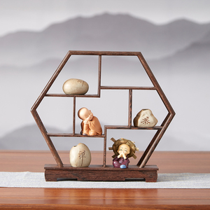 Decorazioni da Scrivania in Stile Cinese, Espositore in Mogano, Rack Bogu in Legno di Wenge - Product Image 3