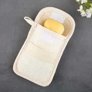 Portable Multi-function All Natural <b>Body</b> Cleaner Soap Mesh Bag Flax Material Convenient Pouch Accessory - Product Image 5