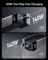 Anker 737 Power Bank (PowerCore 24K) Chargeur portable haute capacité 24000mAh 3 ports avec sortie 140W Affichage numérique intelligent